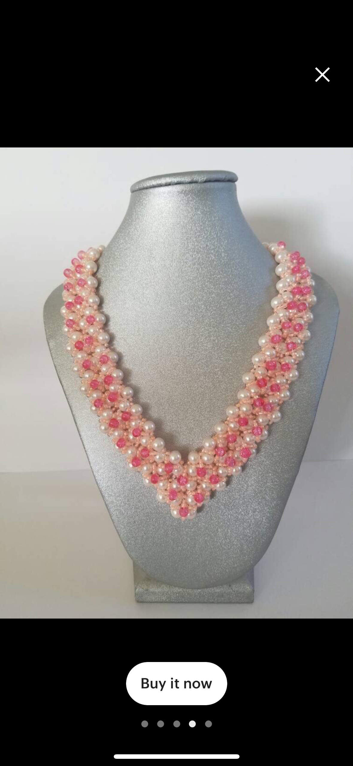 "Blossom Elegance: Pink and Pearl Necklace"